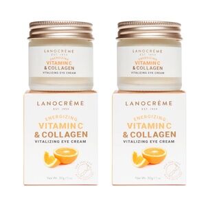 Lot 2x New Lanocrème Energizing Vitamin C & Collagen Vitalizing Eye Cream 30g